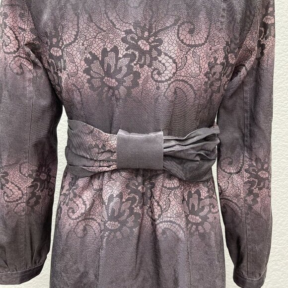 Jade Melody Tam Womens Small Cotton Blend Mid-lengthTrench Coat Purple Lavendar - Picture 6 of 11